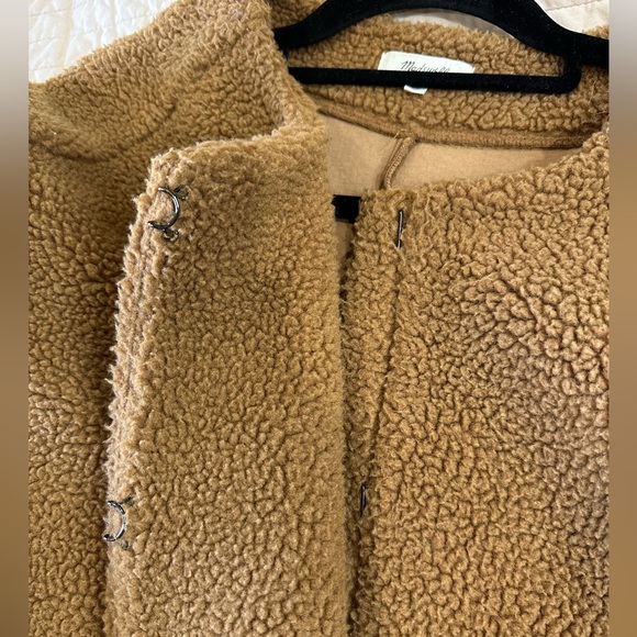Madewell Cocoon Bonded Teddy Sherpa Coat Size Large - Picture 4 of 6